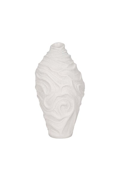 Sagebrook Home مزهرية مرجانية ساحلية بيضاء مقاس 16 بوصة