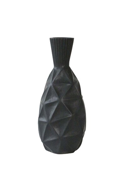 Sagebrook Home 16"H TEXTURED OLPE VASE, BLACK