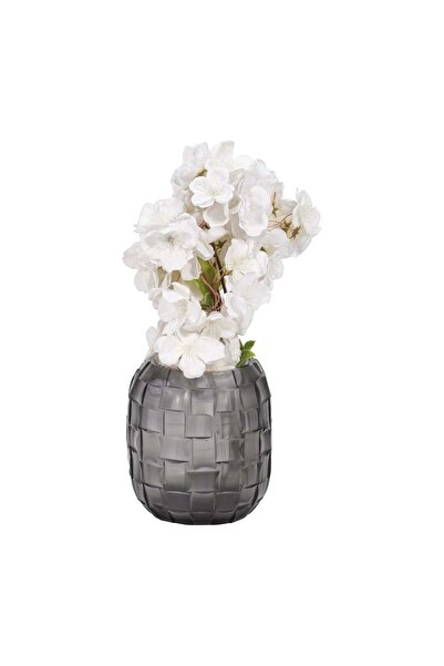Sagebrook Home Jordan Glass,Woven Finish Vase, Gray