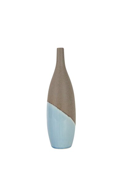 Sagebrook Home مزهرية سيراميك، نصف مغموسة، 15 بوصة، زرقاء