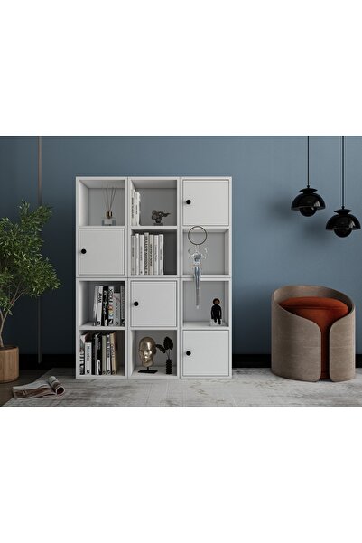 nettrends.net the new trend of shopping Kare Bölmeli Beyaz Kitaplık - 8 Raflı...