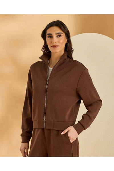 REDTAG سويت شيرت رياضي بني اللون للنساء