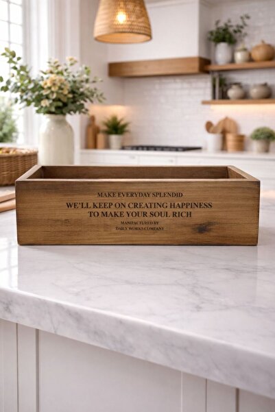 ENYAZA(2024) Ahşap Çok Amaçlı Kutu, Organizer, Makyaj Kutusu, Yağdanlık, Bany...