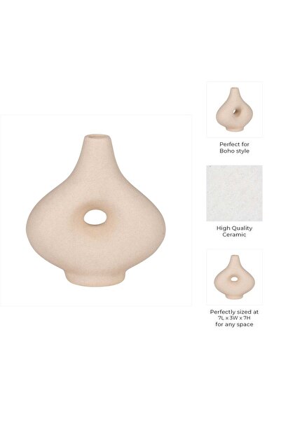 Sagebrook Home CERAMIC, SHORT OPEN CUT-OUT NOMAD VASE