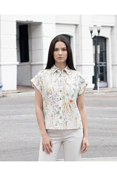 REDTAG Women White Printed Shirt Blouse