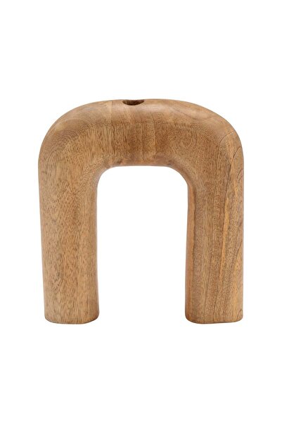 Sagebrook Home مزهرية خشبية على شكل حدوة حصان، بنية اللون