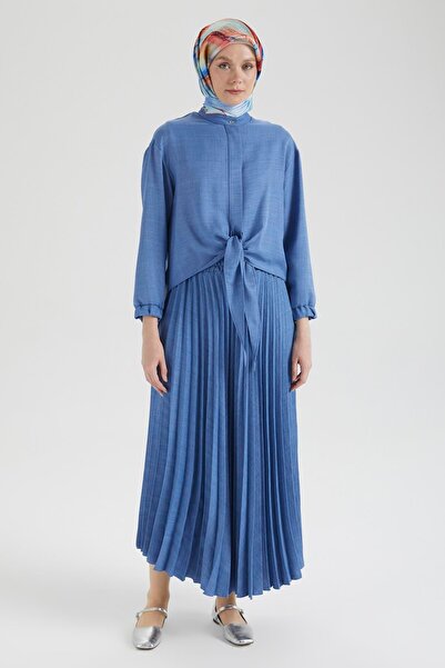 Armine TREND Pileli Etekli Kolları Lastikli Belden Kurdele Detaylı Etekli İki...