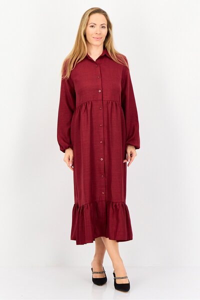 Ulyashova Women Pleated Maxi Dress, Red