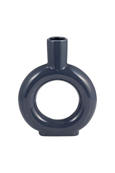 Sagebrook Home مزهرية دائرية مقطوعة من السيراميك، قطرها 9 بوصات، لونها أزرق أ...