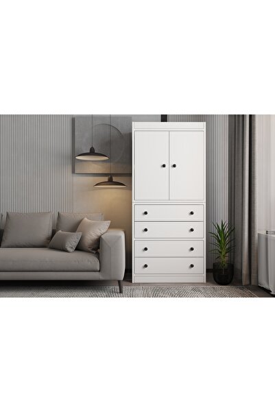 nettrends.net the new trend of shopping Modern Beyaz Vitrin Dolabı - 4 Çekmec...