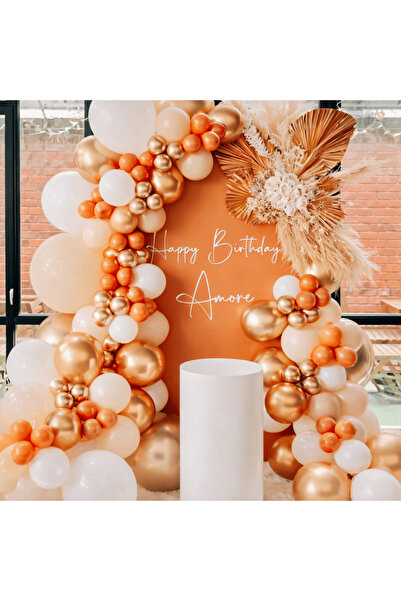 MP Mirific Party Set of 97 balloons, arch type, white, cream and orange