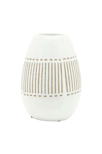 Sagebrook Home CER, 8"H AZTEC VASE, GRAY