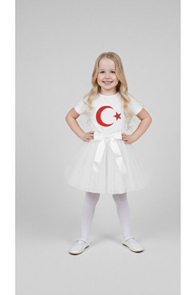 BLACK SWALLOW ملابس عرض للفتيات في 23 أبريل و29 أكتوبر، تي شيرت أبيض بأكمام ق...