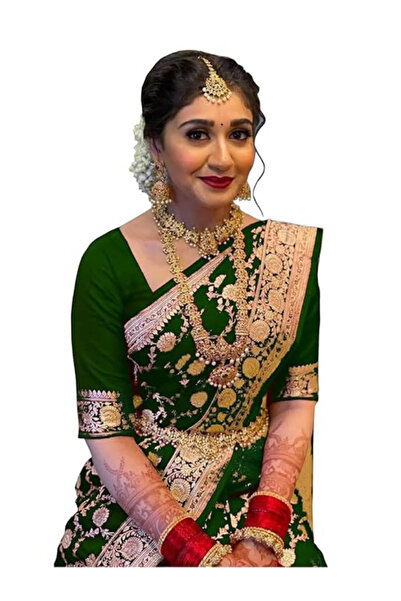 MYSMAR Green Silk Saree - MAF3039 | Green