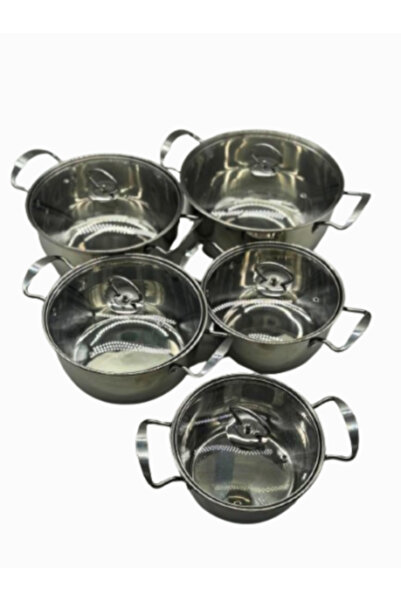 Generic Stainless Steel Pot Set 5 Pieces