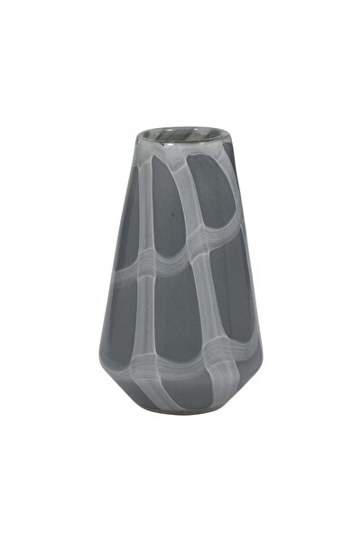 Sagebrook Home مزهرية زجاجية رمادية متوسطة من طراز فيكتوريا مقاس 9 بوصات