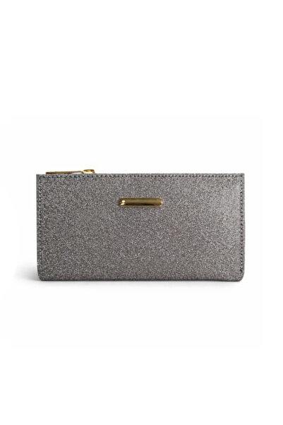 NEWISH POLO ACCESSORIES Women's Luxury Gray Glitter Card Holder Wallet with Z...