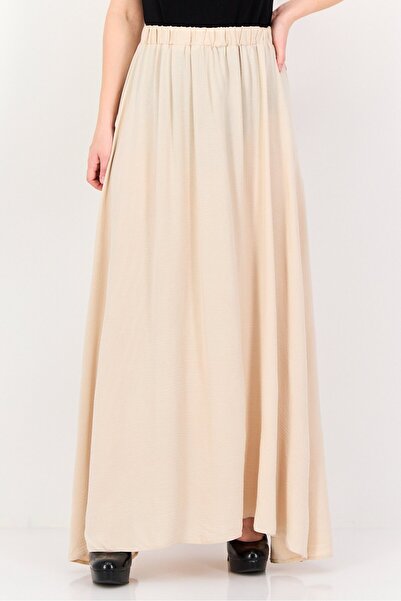 Ulyashova Women Solid Maxi Skirt, Beige