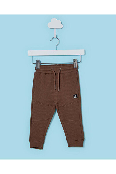 REDTAG Infant Boys Brown Ribbed Track Pants