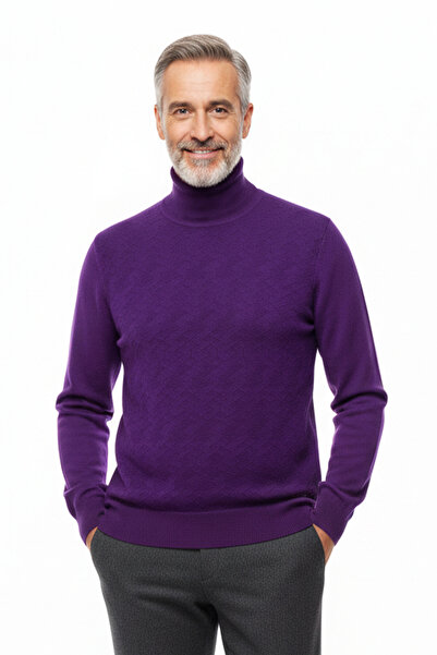 Pulltonic Чоловічий светр з напіврибальським коміром і візерунком