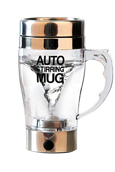 MOHAMED Transparent Auto Stirring Mug with Handle - Auto Stirring Mug 350 ml
