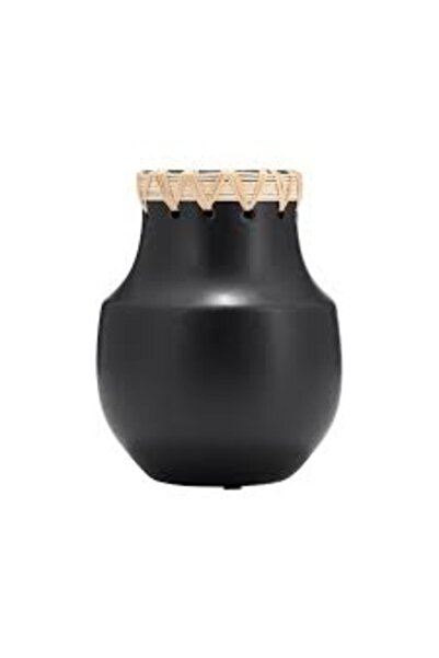 Sagebrook Home CER, 7"H VASE W/ WEAVING, BLACK