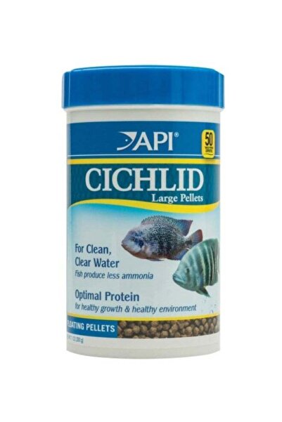 API Large Pellets Cichlid Fish Food 7.1 OZ