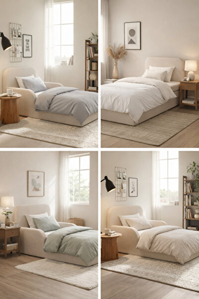 SABY Luxury Baza ve Başlıklı Montessori Full Sünger Yatak Seti 90 x 190 cm