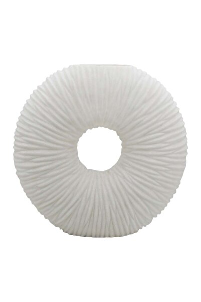 Sagebrook Home 21" NATALY LARGE QUARTZ RESIN VASE, WHITE