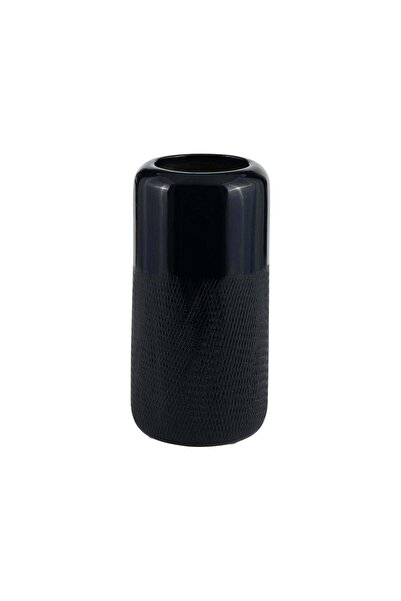 Sagebrook Home مزهرية خزفية محززة، ارتفاعها 10 بوصات، لونها أزرق داكن