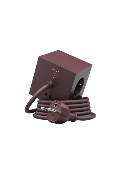 AVOLT Cubic extension cord, x Bauhaus-Archiv, Square 1, 3 outlets, 2xUSB-C sl...