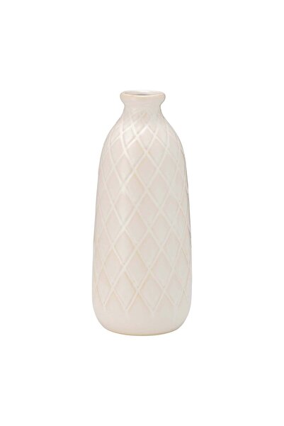 Sagebrook Home مزهرية خزفية ذو ملمس بارز قماش منقش