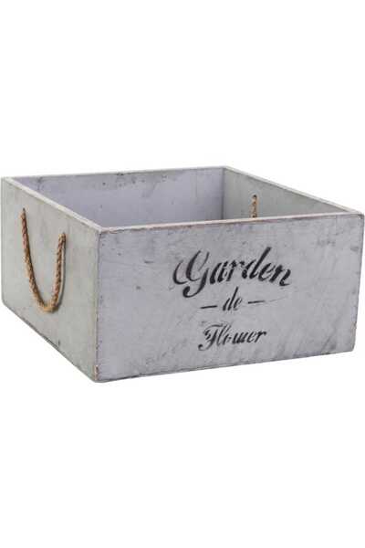 Goliat Duża Osłonka Drewniana Vintage z Uchwytami na Kwiaty i Zioła Garden