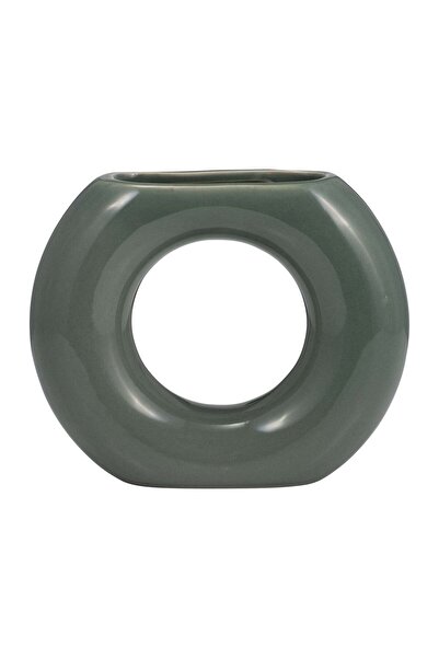 Sagebrook Home CER, 5" DONUT VASE, DARK SAGE