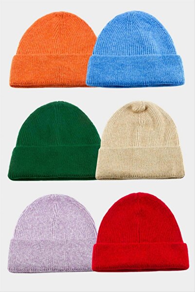 ZERO LAND Snmswrld Colorful Knitwear Beanie (05549) - Red