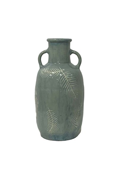 Sagebrook Home مزهرية من الطين المحروق، ارتفاعها 11 بوصة، ذات شكل أوراق الشجر...