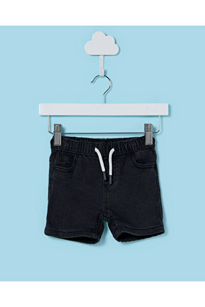 REDTAG Infant Boys Black Pull On Denim Shorts