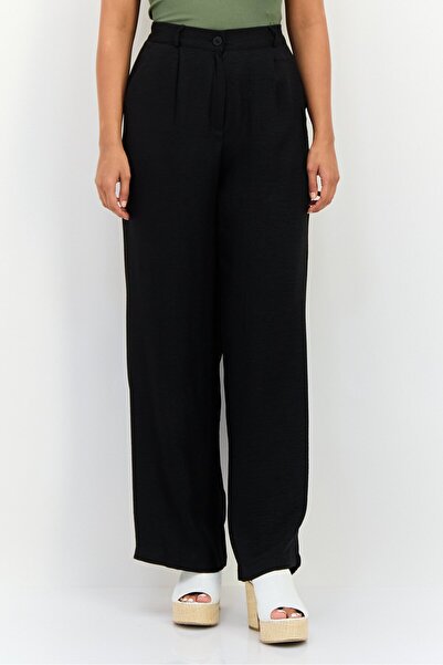 Ulyashova Women Regular Fit Plain Palazzo Pants, Black