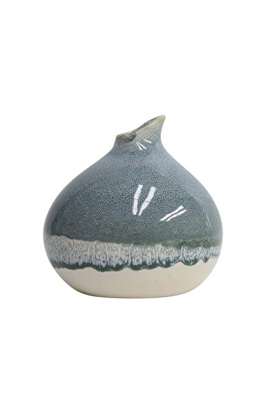 Sagebrook Home 7" KASHION TALL BLUE CERAMIC VASE