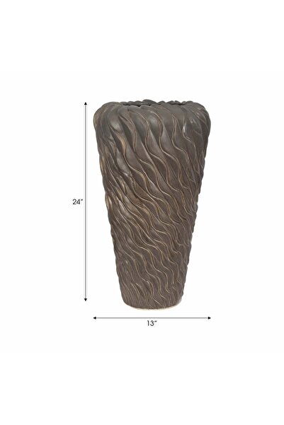 Sagebrook Home Devone Ceramic Brown Vase