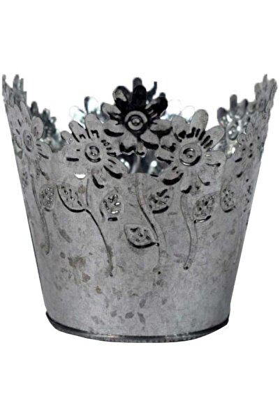 Goliat Ocynkowany Doniczka Dekoracyjna z Motywem Kwiatowym