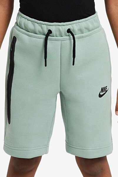 Nike Sportswear Tech Fleece Unisex Kid's Short Çocuk Fermuar Cepli Şort Yeşil