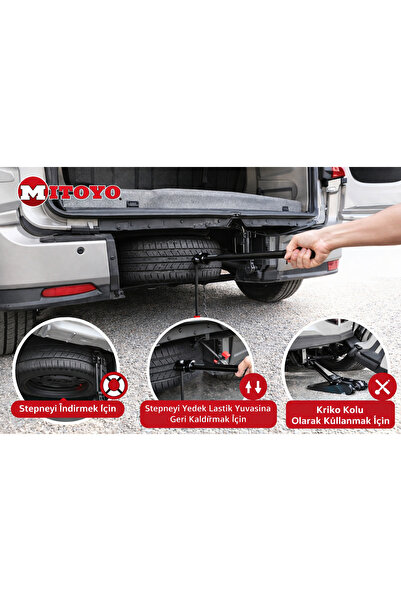 MITOYO Fiat Doblo 2010-2022 Uyumlu Stepne Sökme Anahtarı Kriko Kolu Boru Tipi 51945334