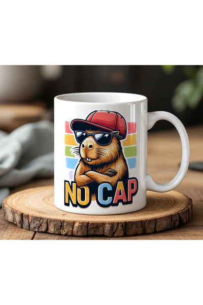 BB TRADE No Kapibara Design White Ceramic Printed Mug 330ml