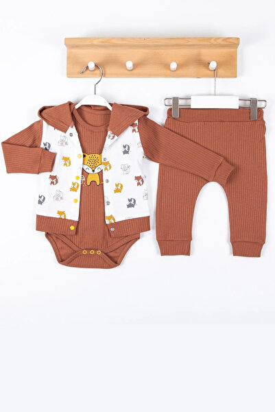 DMR Elegance Littie Embroidered 100% Cotton Cardigan 3-Piece Men's Set