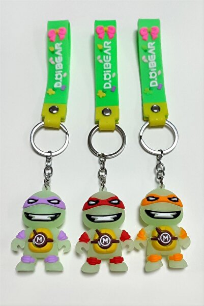 SiHako SNMSWRLD فوسفورلي سيلكون تيرتل سلسلة مفاتيح (21936) - أخضر