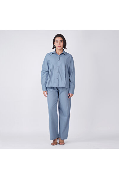 LINELLE Denim Blue Cotton Poplin Co-Ord Set
