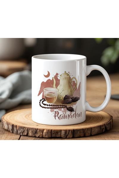 BB TRADE Ramadan Design White Ceramic Printed Mug 330ml