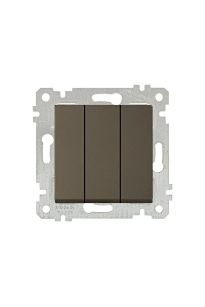 Mutlusan Mekanik Üçlü Tuşlu Vidalı Anahtar Çerçevesiz