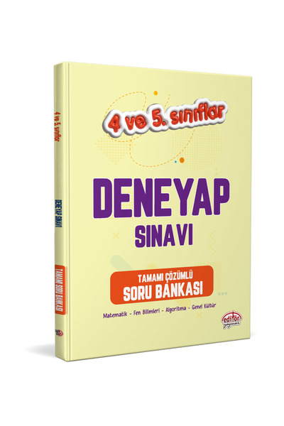 Editör Yayınevi 4-5. Sınıf Deneyap Tamamı Çözümlü Soru Bankası 2026-2027 Günc...